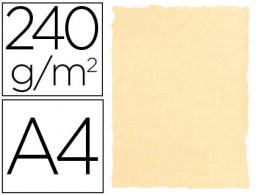 25 hojas papel pergamino Liderpapel A4 240g/m² crema con bordes